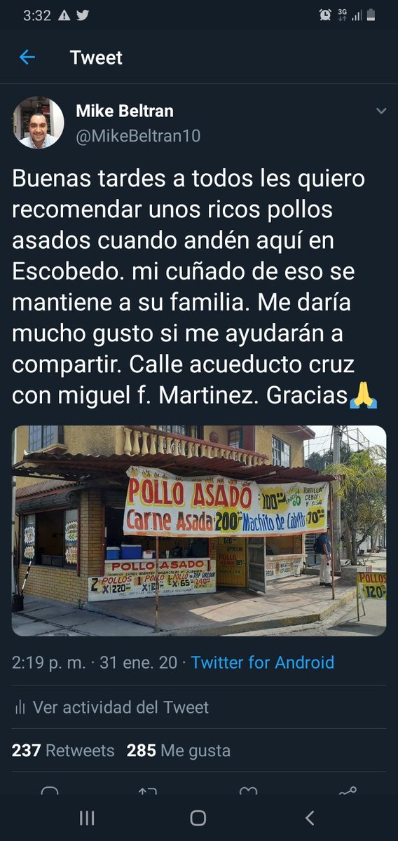 MikeBeltran10's tweet photo. @MaHeLeT7 @Lupslove4 @Pablosembrador Por favor apoyen a mi cuñado se encuentra vendiendo pollos en la calle acueducto cruz con Miguel F Martínez en Escobedo Nuevo León Muchas gracias Se los agradezco de corazón https://t.co/tAcgsAieCW