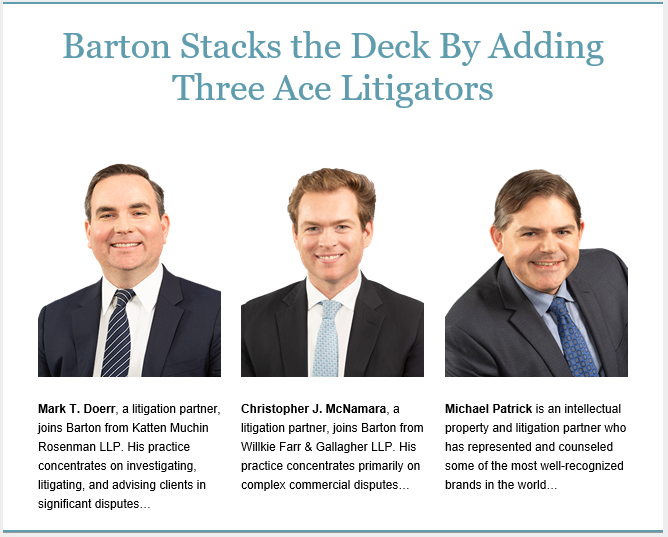 Barton_LLP's tweet photo. Welcome our newest powerhouse partners to the Barton LLP team- https://t.co/XVb7iG0vwd https://t.co/1agSit8xkM