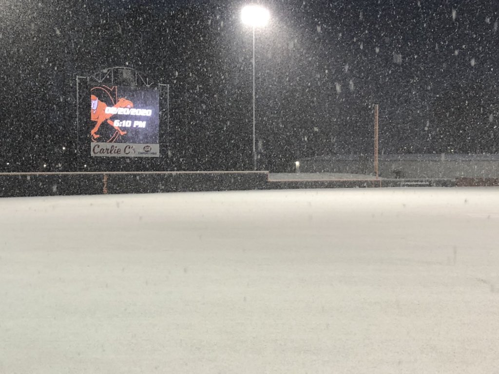 Maybe if we leave the lights on it will start melting.  <a href="/GoCamelsBSB/">Campbell Baseball</a> has some business to take care this weekend