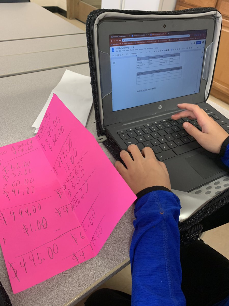 3rd graders working hard to create a plan for a local birthday party with a $500 budget #112leads <a href="/SherwoodPandas/">Sherwood School</a>