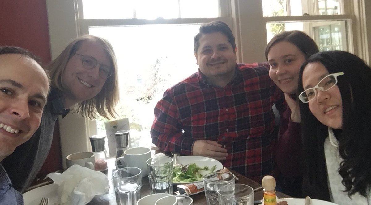 Prof_Lampe's tweet image. One last free lunch to bid farewell to recent PhD Nick Murphy who is off to his next challenge at local #Cville startup Lytos Technologies, developing #SystemsBio and #ProteinEngineering approaches to make organic biopesticides.