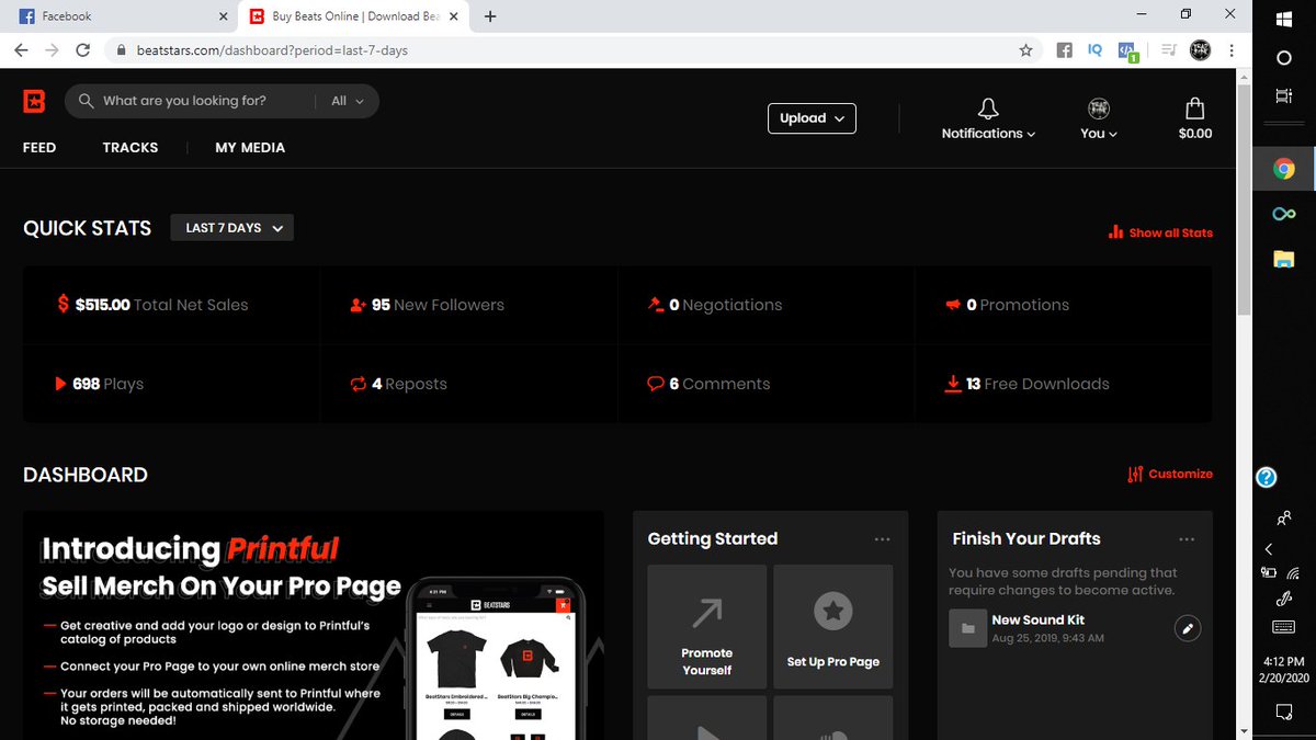 TheRealTrapside's tweet photo. I'm able to do this on @BeatStars just off of getting active on facebook. Wait until i get active on here & on instagram. And wait till my youtube gets poppin too. Ya'll ain't ready for #Trapside https://t.co/YEJyfn9Yac