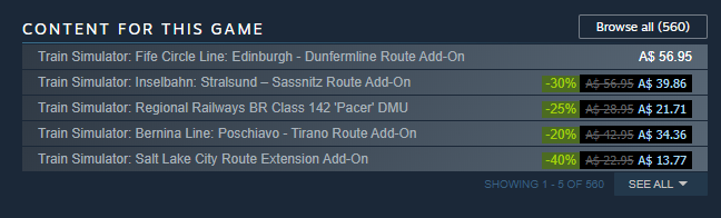 Lachee_'s tweet photo. Train Simulator 2020 has 560 individual DLC, totaling $13k worth. I challenge you to find something with more overall DLC. #dlcchallenge https://t.co/XCPoXynQXs
