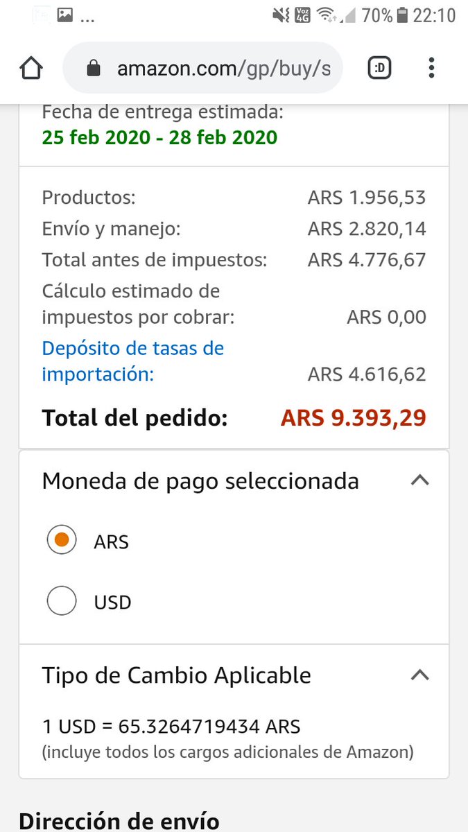 costo de envio amazon