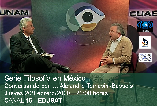 UNAM_IIFs's tweet photo. #ILCEedu • #cuaedunam • #MiradorCUAED • #UNAM_IIFs
✅Serie FILOSOFÍA EN MÉXICO
"Conversando con ... Alejandro Tomasini Bassols"
🗓️Jueves 20/Febrero/2020
⏰21:00 horas (hora Cd. de Mx.)
🌐CANAL 15 DE EDUSAT:
https://t.co/a8ZkJyCO6q https://t.co/RkUWr86eNU