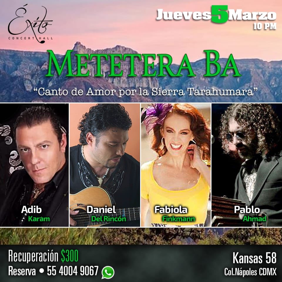 FabiolaFinkmann's tweet photo. Mi gente hermosa! Llevo un par de meses trabajando en esta idea y por fin tengo a grandes amigos apoyando, la fecha y lugar. 
Todas las entradas irán directamente a beneficio de La Sierra Tarahumara.  
Quise nombrarla así por su significado: MATETERA BA (Gracias en rarámuri). 🙏🏼 https://t.co/LuaWU6sHB0