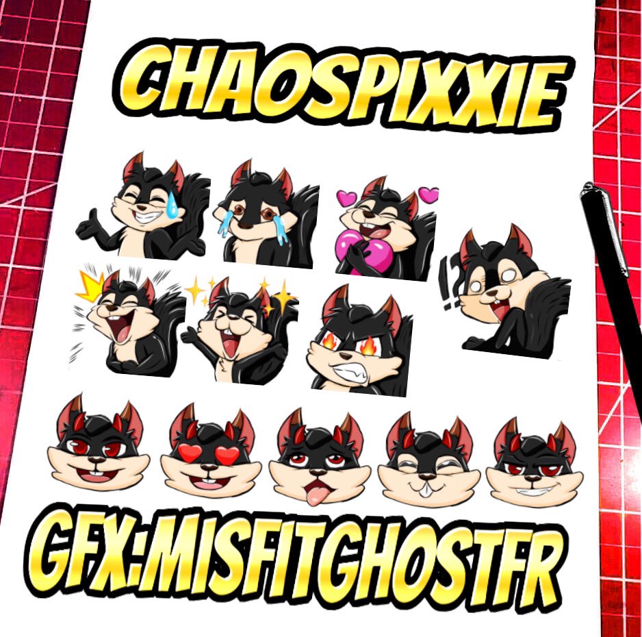 KogaTheArtist's tweet photo. Just got done with these squirrel emotes and sub badges for @CPixxie I had fun designing this commission 🔥😁
#gfx #twitchemotes #TwitchEmoteArtist #twitch #emotes #artist #drawing #art #chibi #subbadge https://t.co/kMbOXjVR3v