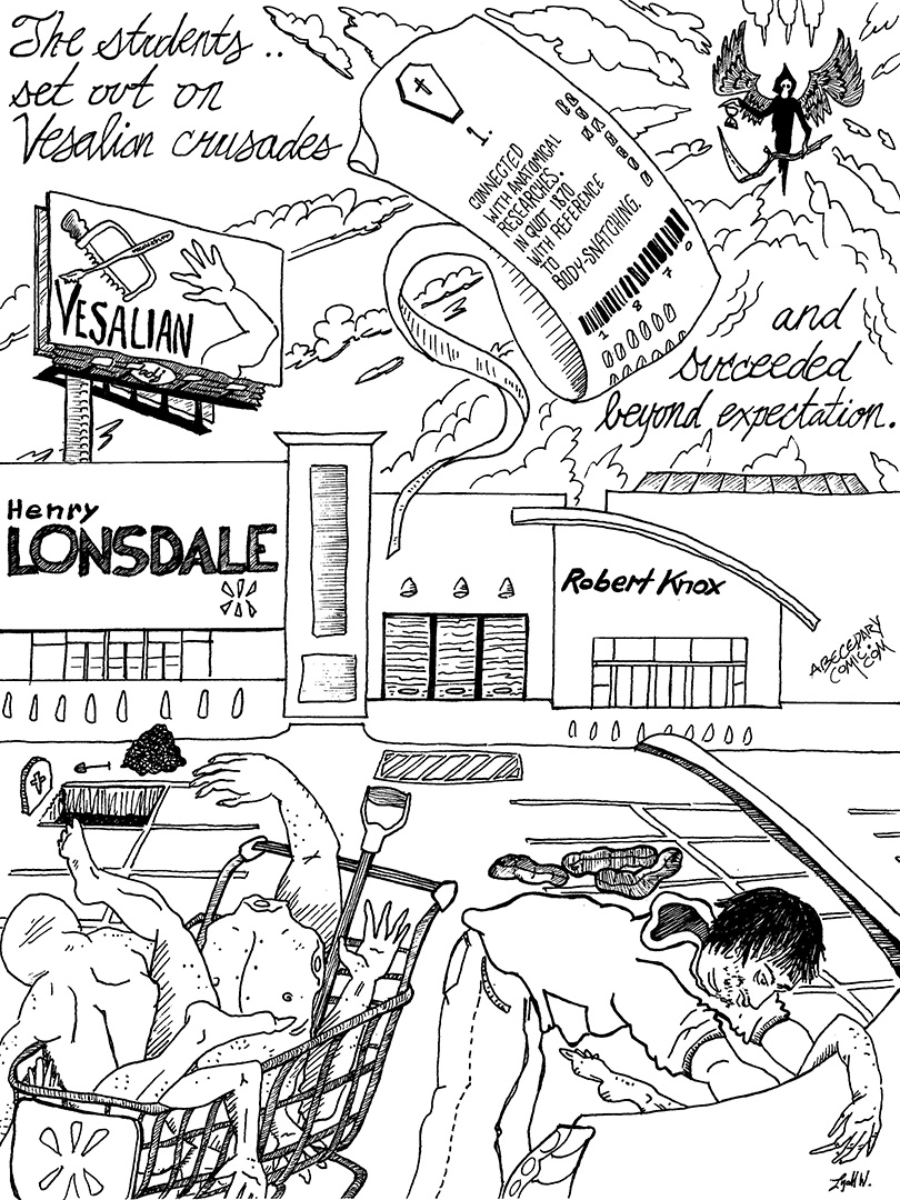abecedarycomic's tweet photo. VESALIAN
“The students..set out on Vesalian crusades, and succeeded beyond expectation.”
— Henry Lonsdale · 'A sketch of the life and writing of Robert Knox' (1870)
https://t.co/fF3Vog7fIq #illustration #webcomic @OED https://t.co/9moJE8kyPC