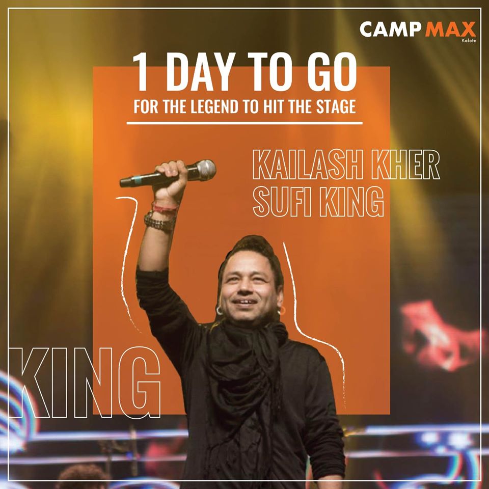 thecampmax's tweet image. The stage is all set for witnessing the performance of a lifetime. Are you going to be there? Catch Sufi King, @Kailashkher perform with his band Kailasa tomorrow.
.
.
.
#campmax #maxfields #campmaxkalote #kailasa #kailashkher #comingsoon #earthpix #natgeo #moodygrams