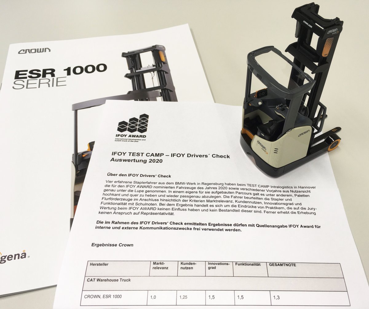crown_de's tweet image. Tolle Neuigkeiten aus dem #IFOY Award-Umfeld!🙌 Schön zu sehen, dass unser nominierter #ESR1000 Schubmaststapler denjenigen gefällt, um die es eigentlich geht. Also weiter Daumen drücken! #IFOYAWARD #TestDays #DriversCheck