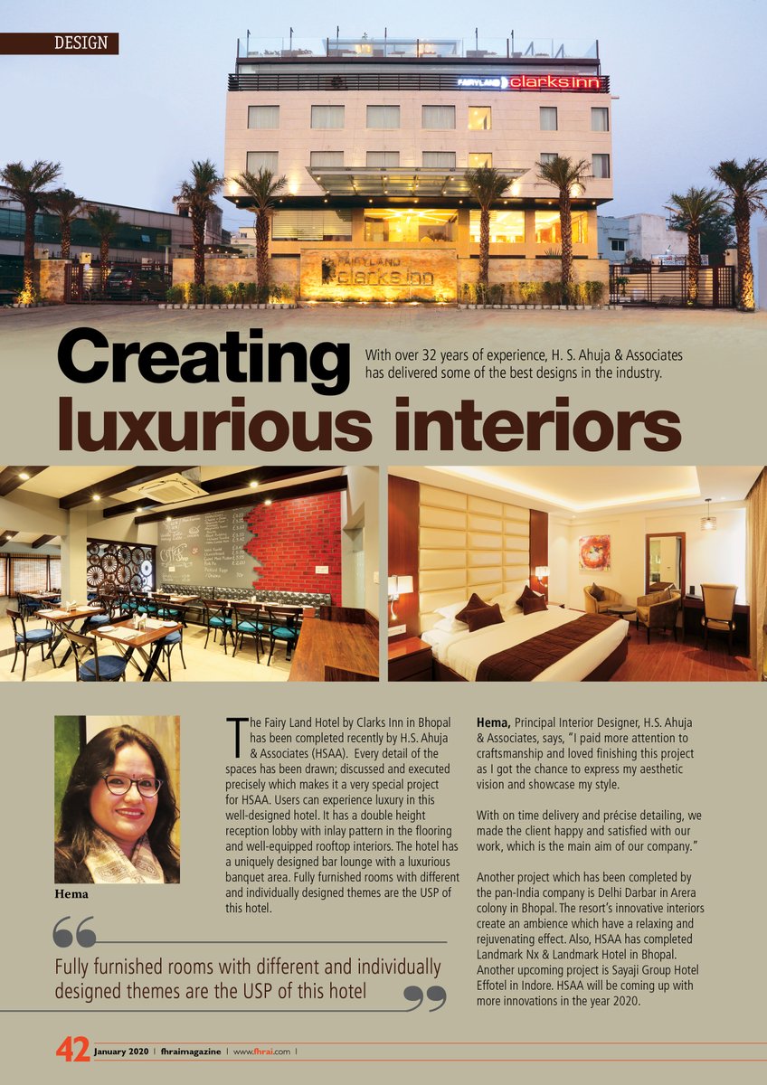 With over 32 years of experience, H. S. Ahuja &amp; Associates has delivered some of the best designs in the industry.

#FHRAI