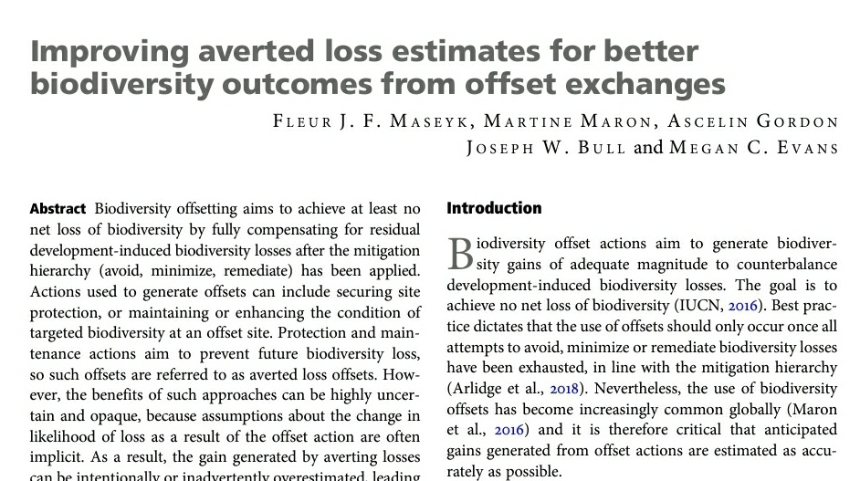 🚨New paper! 🚨 We developed an approach to ensure #biodiversityoffsets that rely on protection of existing habitat 🌳 don't unintentionally worsen biodiversity loss 📉 Here's how 👉