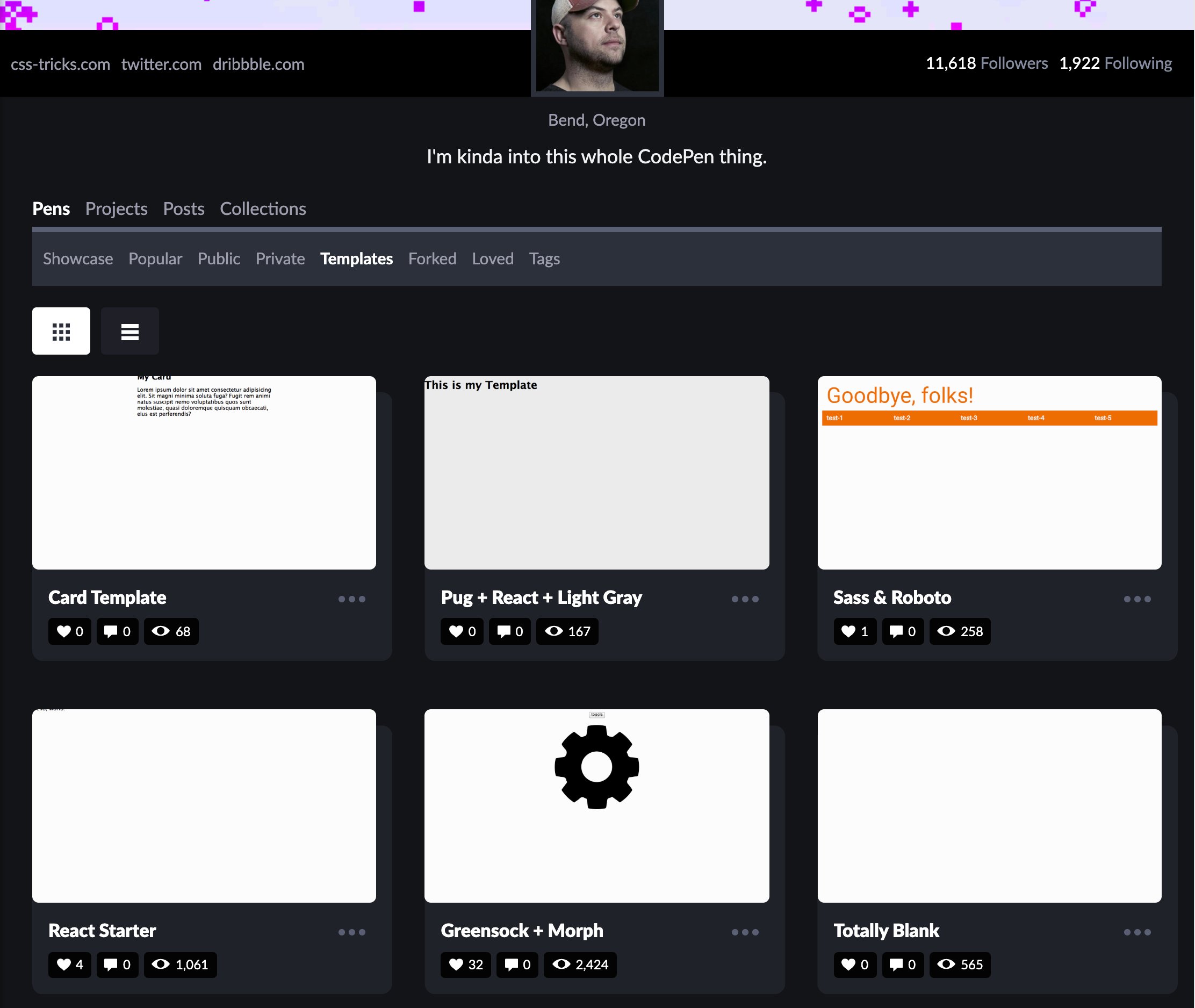 CodePen.IO on Twitter: "Any Pen you own can be a template! Flip the