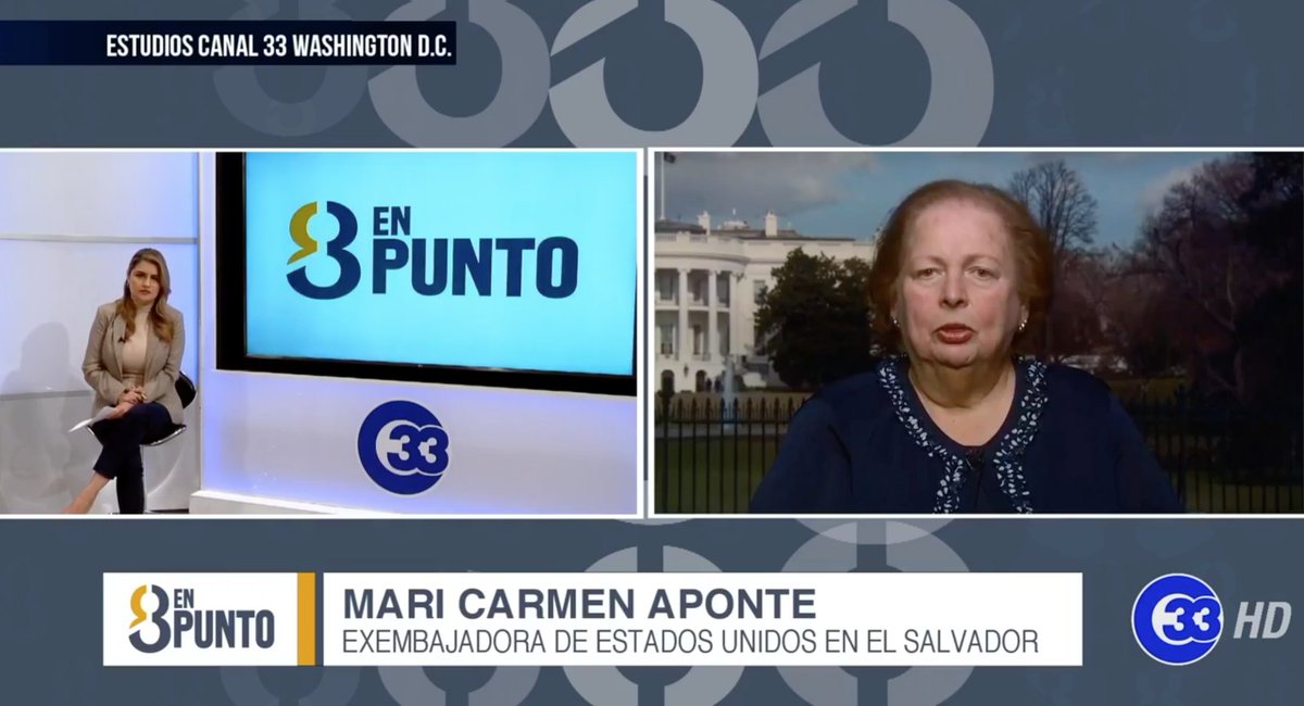 #8EnPunto | #InestabilidadPolítica | “Este tipo de acción intimida a personas que quieran invertir en El Salvador”. Mari Carmen Aponte, exembajadora de Estados Unidos en El Salvador.