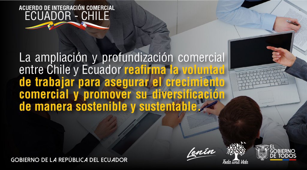#AcuerdoComercialChile | La profundización de las relaciones comerciales entre Chile🇨🇱 y Ecuador🇪🇨 incluyó disciplinas con enfoque inclusivo: género, pequeñas y medianas empresas, cadenas de valor, medio ambiente y asuntos laborales.