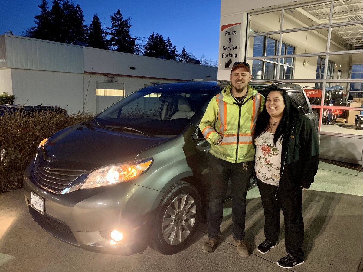 CT_Experience's tweet photo. Congratulations! 
Shelbee &amp; Chris are not new to the #Toyota family but they are new to the Toyota #Sienna family... AKA the Swagger Wagon!
Thank you &amp; congratulations on your new Toyota Sienna. 

#SwaggerWagon
#AlberniToyota
#TheChrisTurnerExperience
#OwnerApproved
#NewVan https://t.co/fqfjYmJIPX