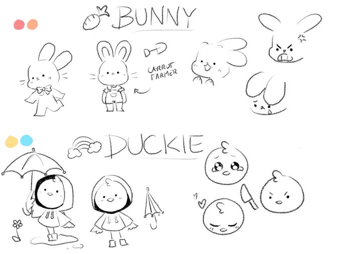 character designs for a potential future neighbor game? as u can see im very creative at naming 