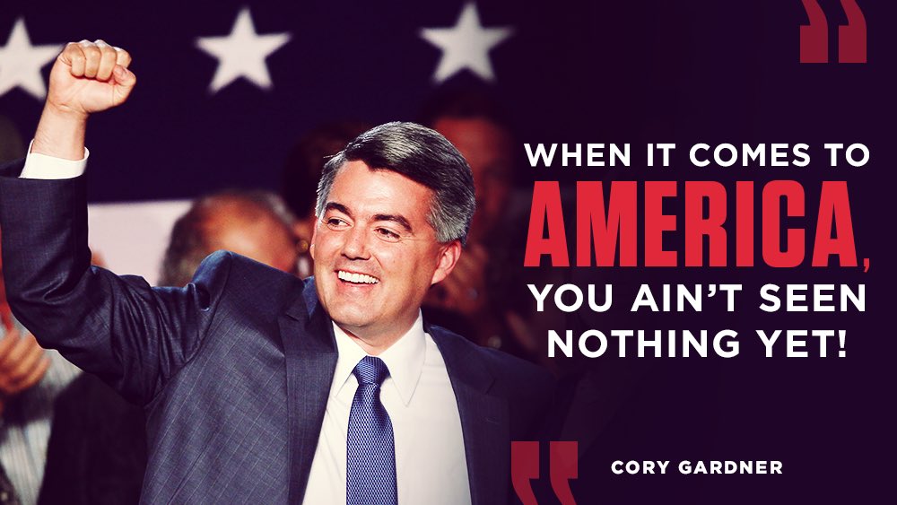 Cory Gardner (@CoryGardner) on Twitter photo 21/02/2020 02:57:42 I believe in Colorado. I believe in America, and I believe in all of you. Thank you Colorado Springs! #copolitics I believe in Colorado. I believe in America, and I believe in all of you. Thank you Colorado Springs! #copolitics