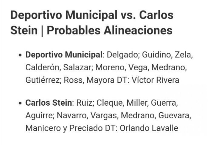 DatoNoMenor's tweet photo. Atención gente edil, según @tuitdepor @CCDMunicipal enfrentará a #CarlosStein con el equipo del año 2017 😂 #CopiarYPegar? https://t.co/wZGMukwrzp