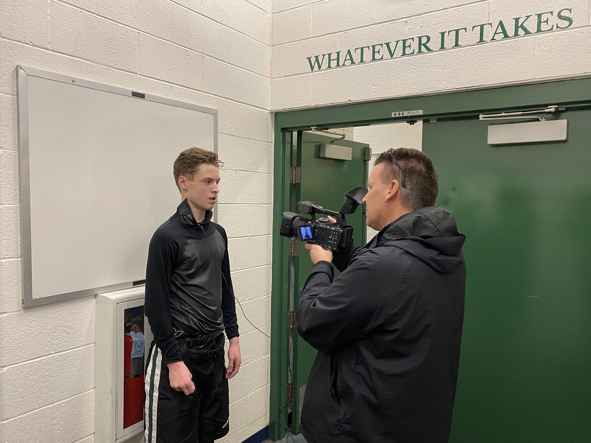 FGRGHHockey's tweet image. Big win for the boys to wrap the regular season up 3-2 over 16-6-1 Grosse Ile. Freshman Jack Lapinski nets 2 to add to his season total, &amp;amp; team lead 26 goals. Later he gets the interview W @statechampsmich As always the #BFITS were the best! @fgrsection @FGRathletics @GHSchoolMI