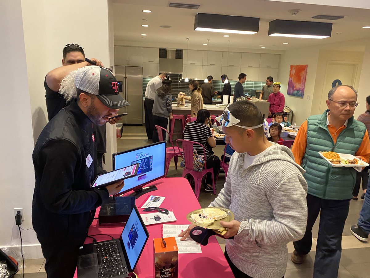 Community outreach to get to know our neighbors and for our neighbors get to know @T-Mobile. James doing a T-Vision demo. #Penwins #WestisBest #BAMily @AdrianVanHooser @TJMartinez1000 @vdujsik