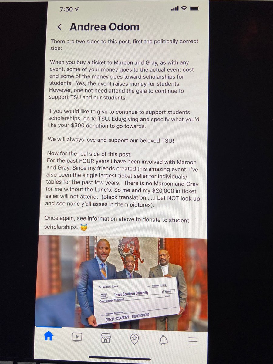 TheTSUInsider's tweet photo. For Andrea Odom, PR Consultant and organizer for the #RemoveTheRegents and #IStandWithDrLane campaigns, it was NEVER about the students. Actively encouraging people to not support a cause for needy students is despicable and you should be ashamed. #LaneLied2U #WeStandWithTSU https://t.co/WrhaS7243n