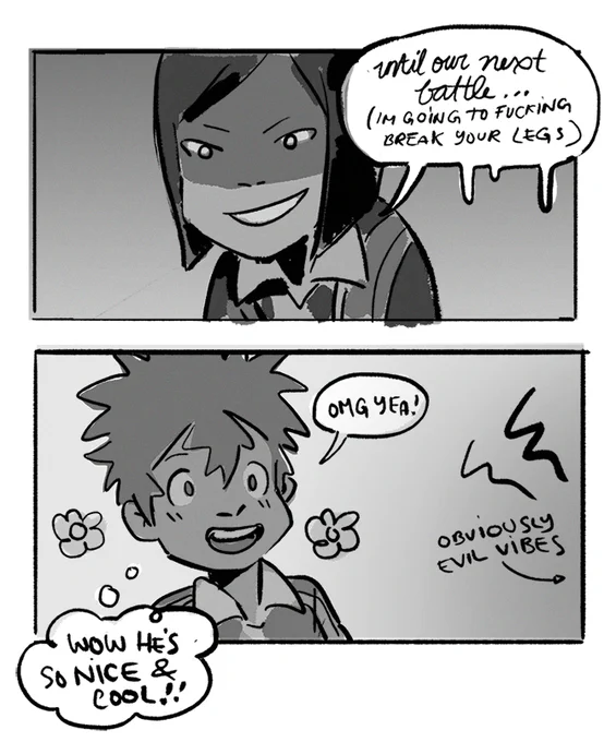 dshgshdg i forgot i drew this also... i think abt this meet cute a lot bc daisuke is so genuine and enamored and ken is so OBviously evil...... 