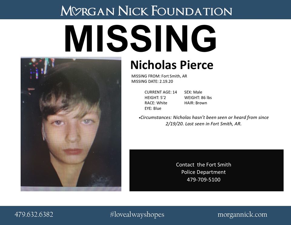 5NEWS's tweet photo. ❗️PLEASE SHARE❗️ Fort Smith police are searching for 14-year-old Nicholas Pierce.
https://t.co/UF2Hbw6LrM https://t.co/PgjHgf8Jgj