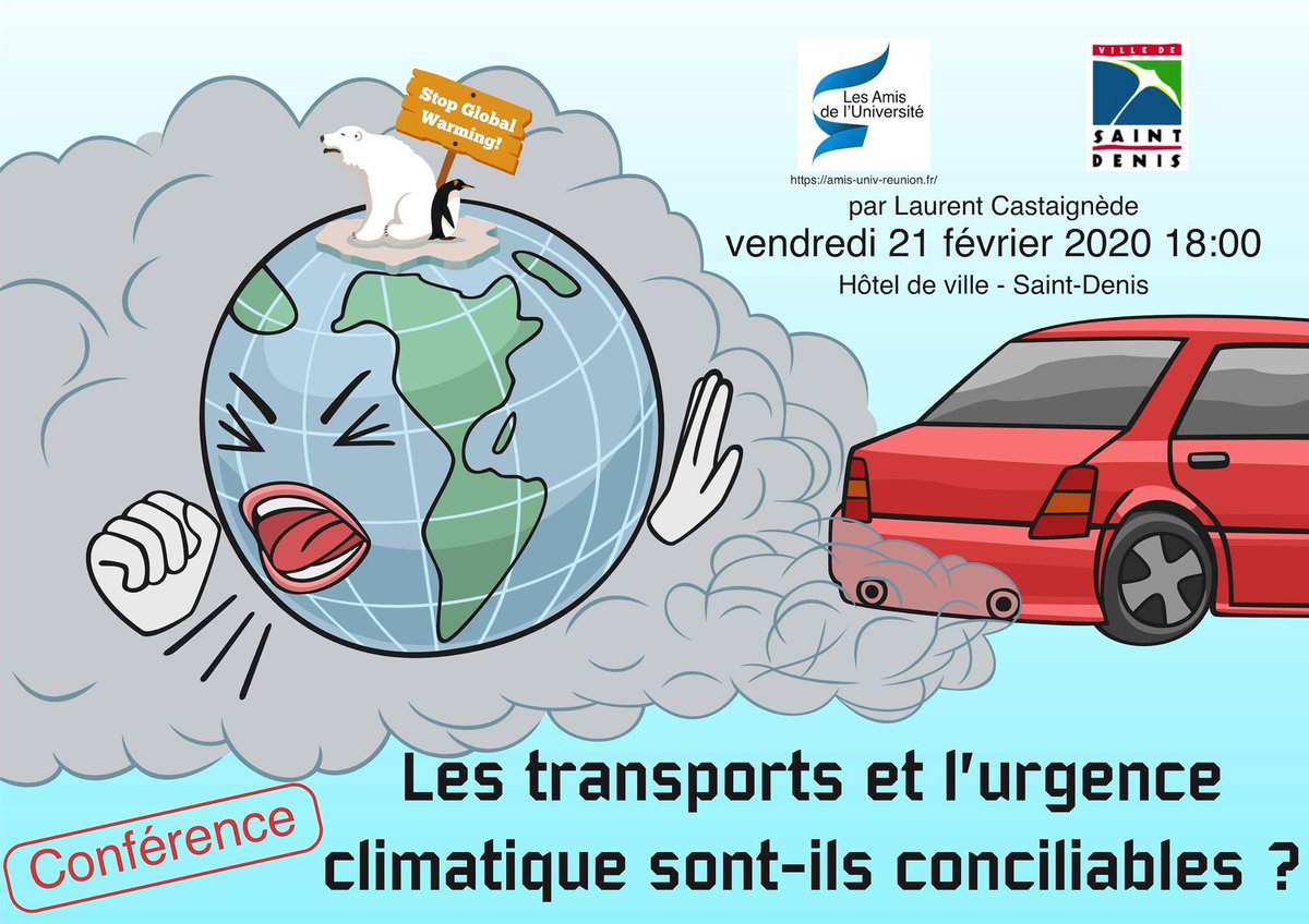 yberezaie's tweet photo. Conférence ce soir à 18h à Hôtel de ville de @saintdenis974 par Laurent Castaignède : "Les transports et l'urgence climatique sont-ils conciliables ?"

Résider proche de son lieu de travail constitue une partie de la réponse. La suite ici :➡️https://t.co/yN7wmMiC4L https://t.co/eOlf9CvqBS