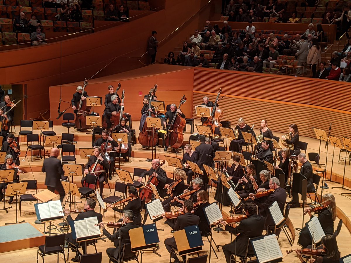 jhjones's tweet photo. At @laphil for #Ives and #Dvorak. @sarahwillis is that you in the #horn section?? 📯 With @BridgeMojo https://t.co/JfoUryAIww
