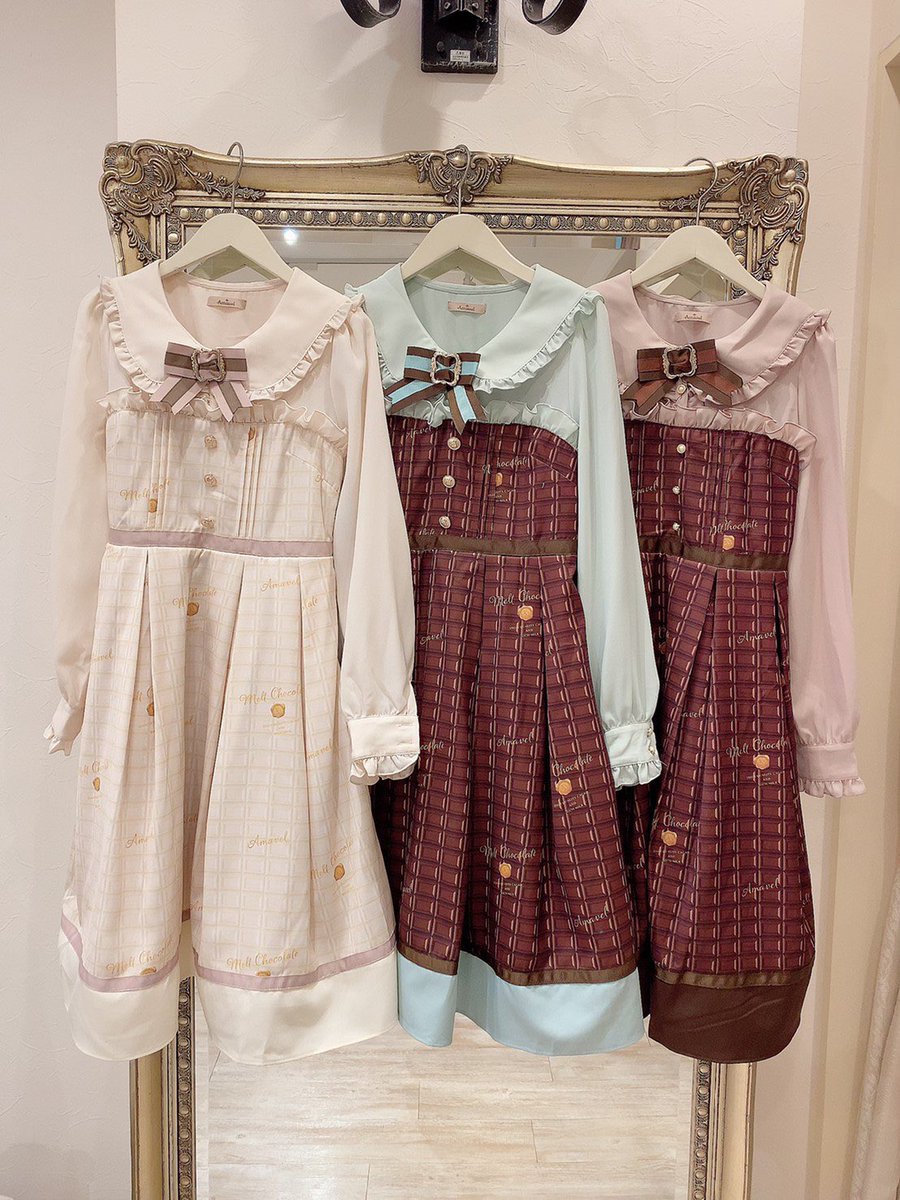 Amavel 池袋店 در توییتر 本日の新作part Melt Chocolate ワンピース Color アイボリー ミント ブラウン Price 10 670 板チョコのデザインがとってもかわいいチョコレートワンピース リボンの真ん中にはラッピングをイメージしたバックルつきです