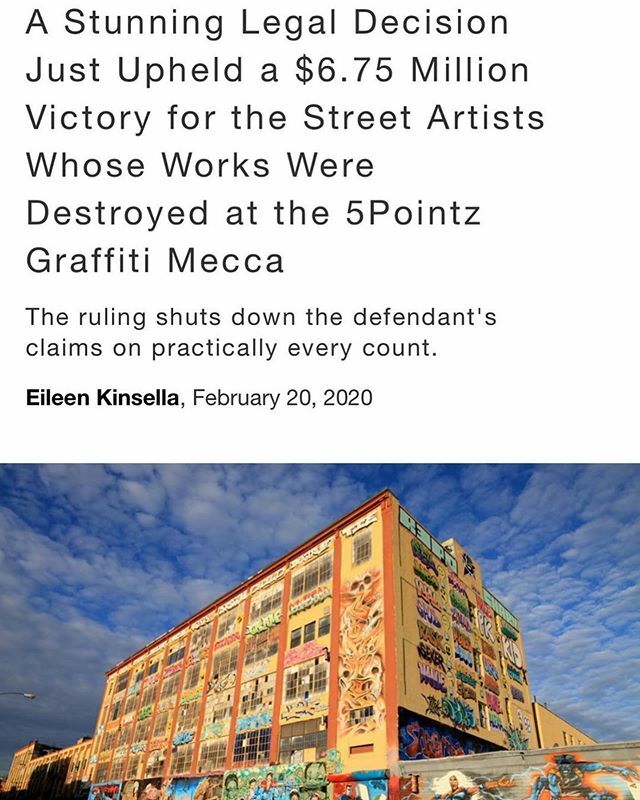 AITCMagazine's tweet photo. This Update...
4 Federal Judges Side With The Graffiti Writers Over A Billionaire Real Estate Mogul...
After About 6 Years Of Depositions, Lawyer Meetings, Month-Long Trial, The Results Are In...
HIP HOP HOORAY!!!
SALUTE TO ALL WRITERS WORLDWIDE...
#ARTandLAW
🕺🏻🕺🏻🕺🏻🕺🏻 https://t.co/l21rdn7m1I