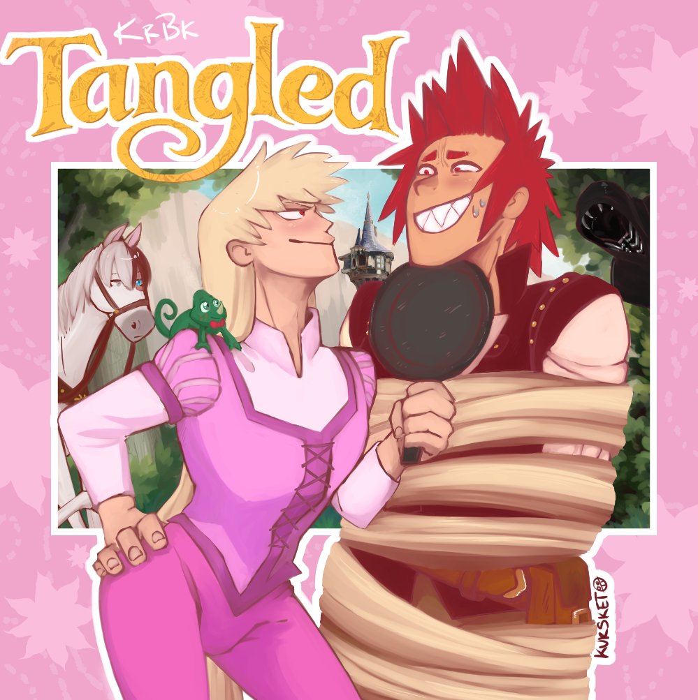 kur on X: Tangled AU is still my favorite Cover featuring a gremlin, his  rock, a sassy leaf, a candy cane horse, and a half dead tin can bnha  TodorokiShoto MidoriyaIzuku BakugoKatsuki 