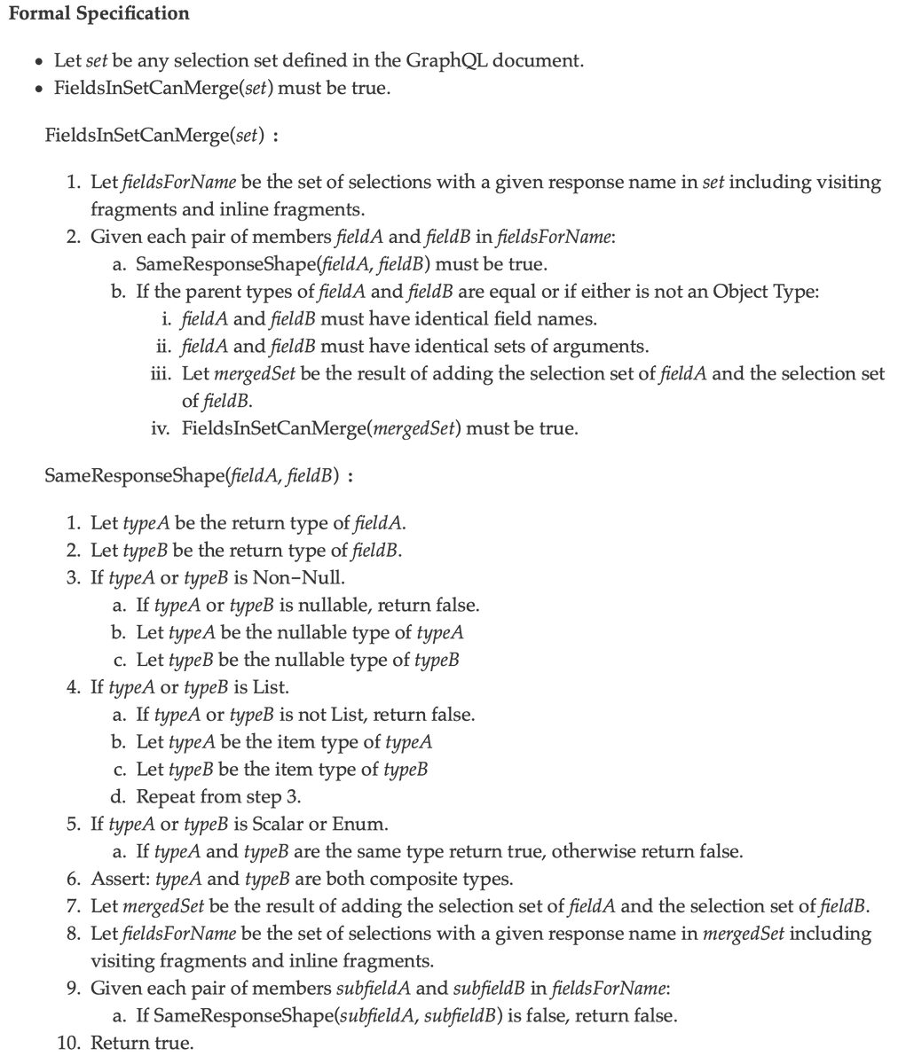lexi_lambda's tweet photo. People who say that notation is bad and that it would be better if we explained things in plain prose have never had to carefully implement the GraphQL specification. https://t.co/qI4JO0wVz5