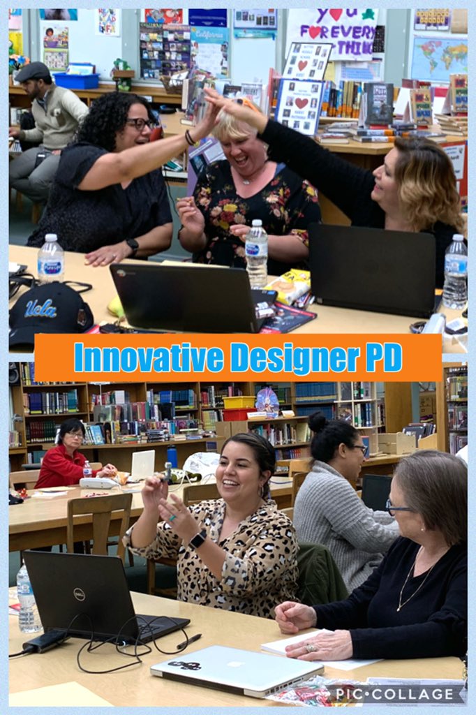 MissG_LAUSD's tweet photo. In awe 🤩 of our dedicated teachers (some driving 1-2 hours after work hours 🤯) who unpacked the ISTE Student Standards and redesigned lessons to leverage digital tools 💻. They were rocking it🤘🏽these past 2 days! 👏🏽 Can’t wait to hear about their students’ designs next week! 🤓 https://t.co/v1Xdgcmllv