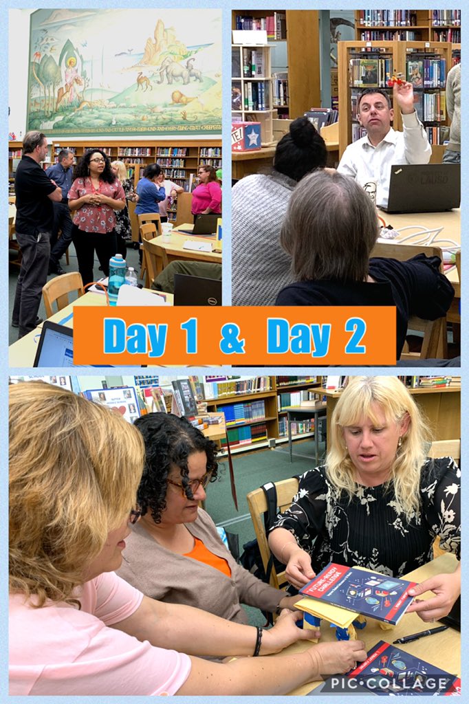 MissG_LAUSD's tweet photo. In awe 🤩 of our dedicated teachers (some driving 1-2 hours after work hours 🤯) who unpacked the ISTE Student Standards and redesigned lessons to leverage digital tools 💻. They were rocking it🤘🏽these past 2 days! 👏🏽 Can’t wait to hear about their students’ designs next week! 🤓 https://t.co/v1Xdgcmllv