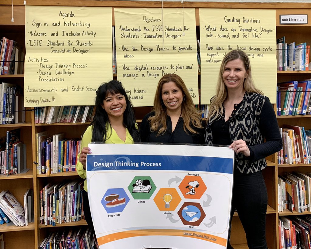 MissG_LAUSD's tweet photo. In awe 🤩 of our dedicated teachers (some driving 1-2 hours after work hours 🤯) who unpacked the ISTE Student Standards and redesigned lessons to leverage digital tools 💻. They were rocking it🤘🏽these past 2 days! 👏🏽 Can’t wait to hear about their students’ designs next week! 🤓 https://t.co/v1Xdgcmllv