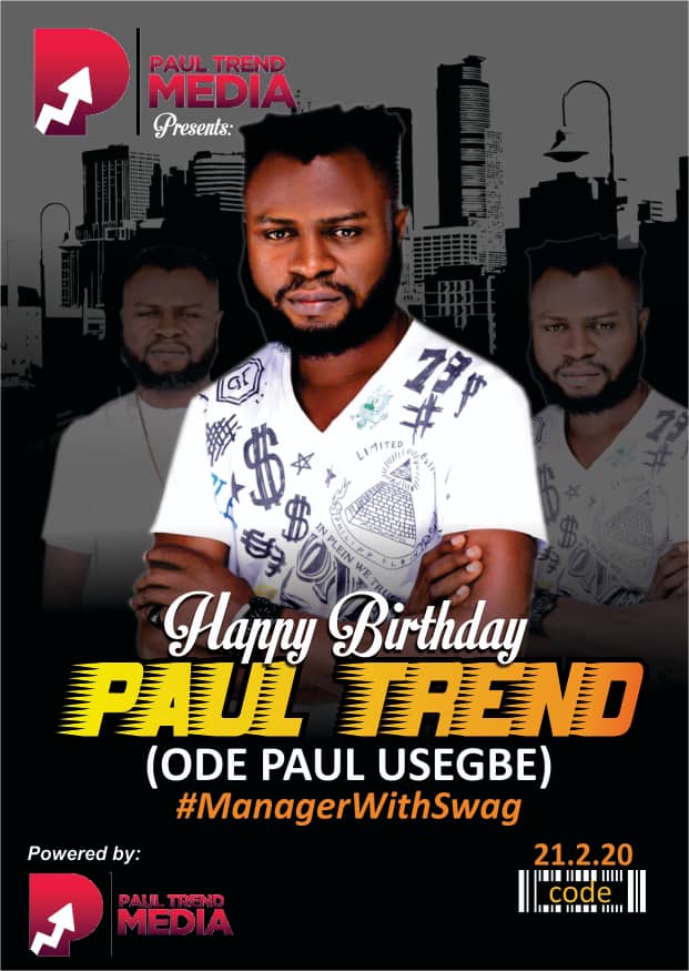 PaulTrendMedia's tweet photo. LET'S CELEBRATE "PAUL TREND🎓 #HBD #ManagerWithSwag .
Thank you for this gift @nanigura #KeepItTrending 📈 https://t.co/QwCK0x7YNt
