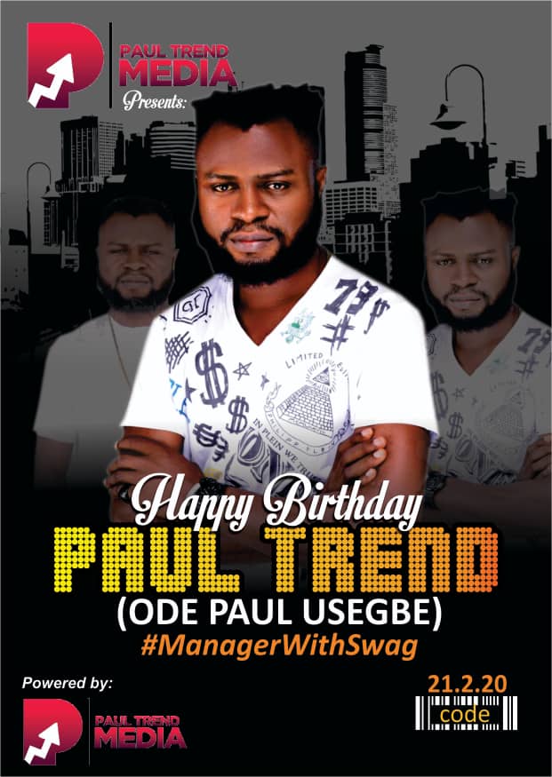 PaulTrendMedia's tweet photo. LET'S CELEBRATE "PAUL TREND🎓 #HBD #ManagerWithSwag .
Thank you for this gift @nanigura #KeepItTrending 📈 https://t.co/QwCK0x7YNt