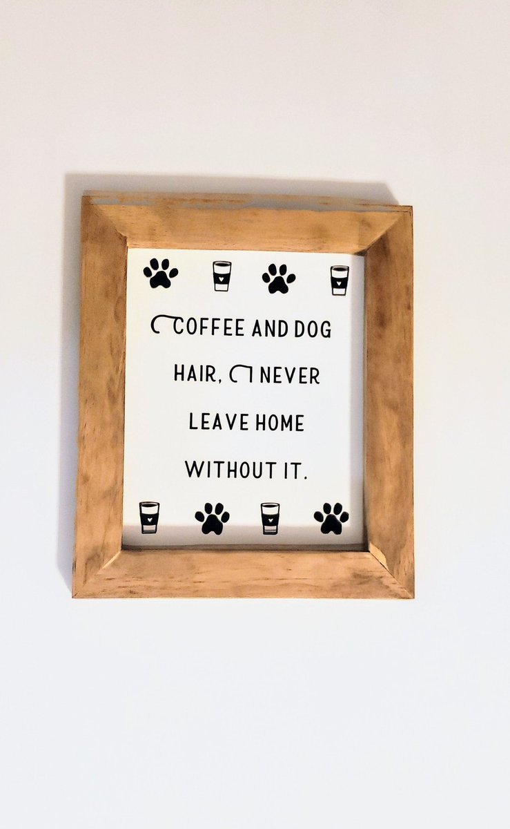 dovesclosetinc's tweet photo. Excited to share the latest addition to my #etsy shop: Coffee and Dog Hair I Never Leave Home without it, Sign, Wall Hanging, Framed sign #homedecor #framing #framed #office #wallhanging #framedart #handmadeframe https://t.co/v2Pu64n8d1 https://t.co/I384oT22q4
