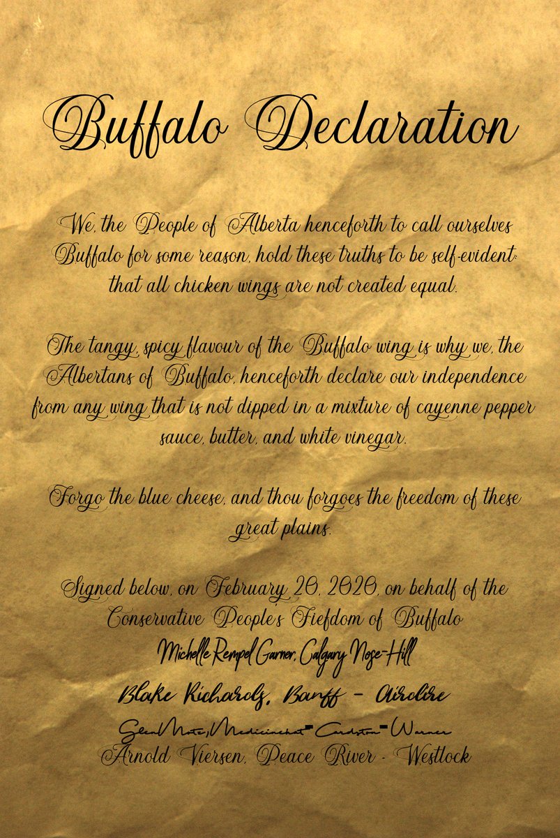 ABWarRoom's tweet image. #BuffaloDeclaration #ableg #abpoli #cdnpoli