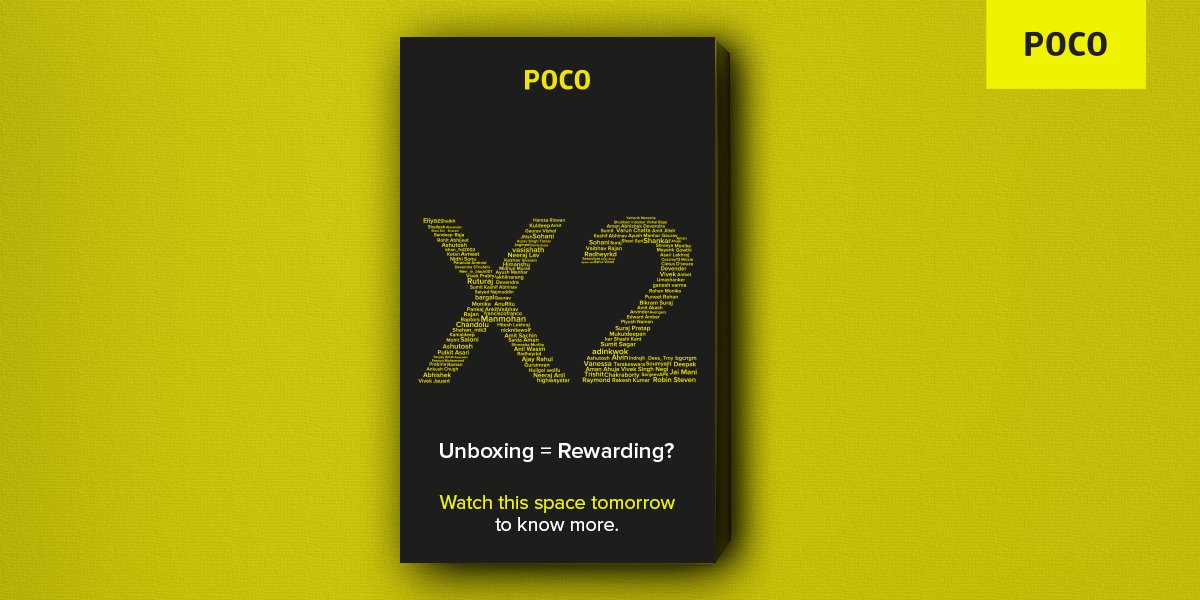 IndiaPOCO's tweet photo. Do you think unboxing should be rewarding?

1000 x 2 RTs and we'll reveal what we have in store for you! #POCOX2 #SmoothAF

Note: RTs will be rewarding too. Check this space tomorrow. https://t.co/wDJpbSAYUm
