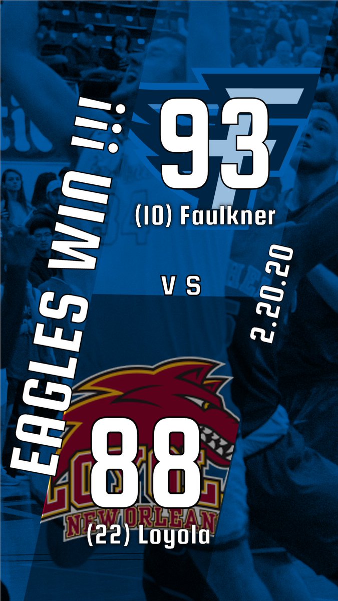 FaulknerHoops's tweet photo. Eagles overcome a 7 point Halftime deficit to win on the road @ (22) Loyola 
Next up the Eagles will travel to Hattiesburg to take on (RV) William Carey at 2:00 PM Saturday afternoon. https://t.co/Ic7FSpAV1V