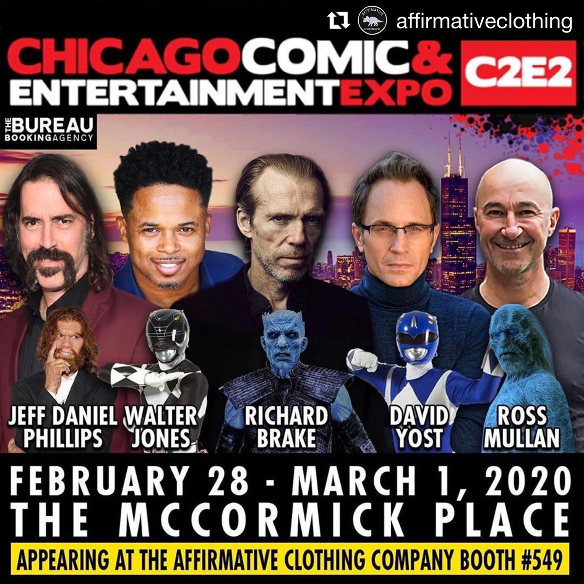 JeffDanPhillips's tweet photo. More antics w Richard & myself:
CHICAGO - Next weekend @c2e2 meet @richardbrake @rossmullan @walterejones @JeffDanPhillips & @officialdavidyost @affirmativeclothing booth #549 ! #powerrangers #c2e2 #nightking #geicocaveman #robzombiefans #thegifted #agentsofshield #westworld https://t.co/8pvd3ztmRQ