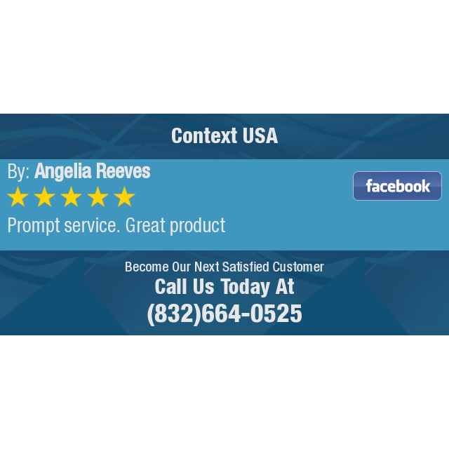 ContextUSAcom's tweet image. 5 Star: Angelia R. "Prompt service. Great product" bit.ly/3c0z1if