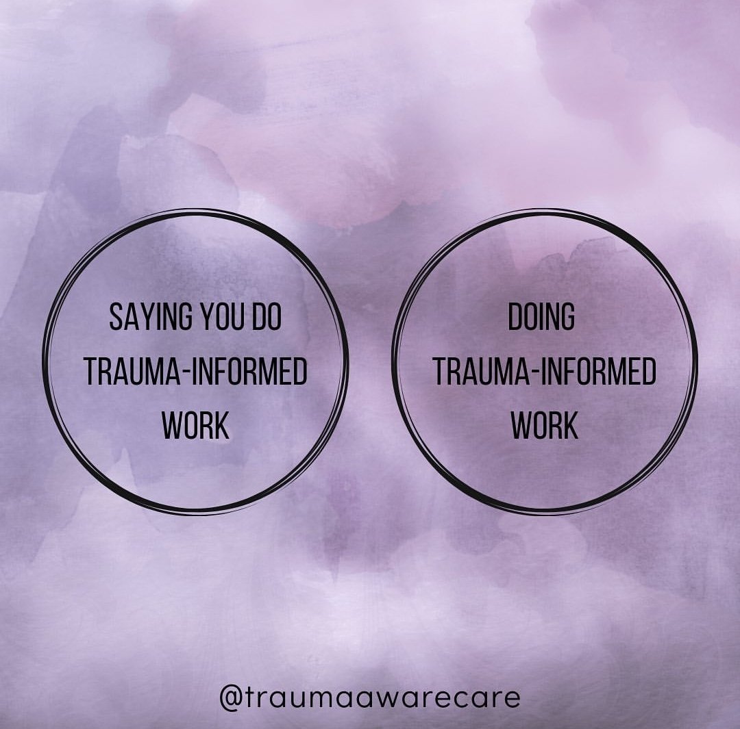 FaceyJoanne's tweet photo. Saying and knowing about #traumainformedwork is never, ever going to be enough without understanding and doing #traumainformedwork. Just ask a #livedexperience #peerworker โ https://t.co/RAVVzAt4Kz