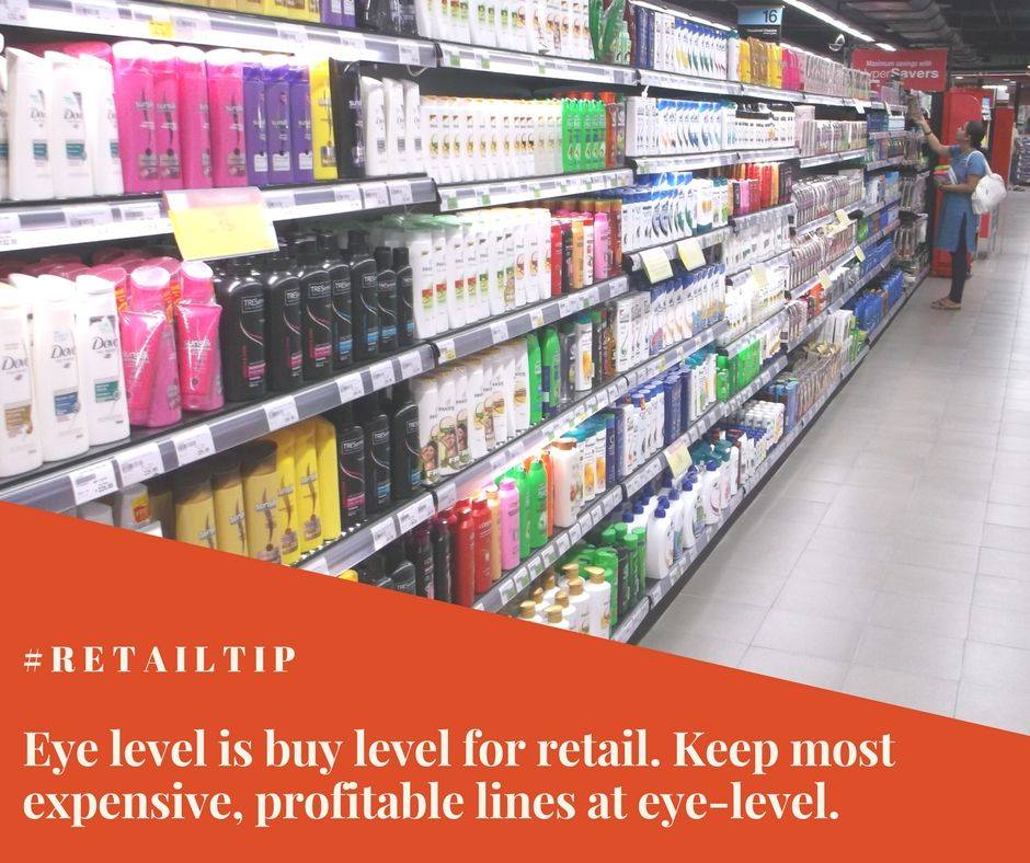 instorindia's tweet image. #RetailTip: Eye level is buy level for #retail. Keep most expensive, profitable lines at eye-level. #InstorIndia