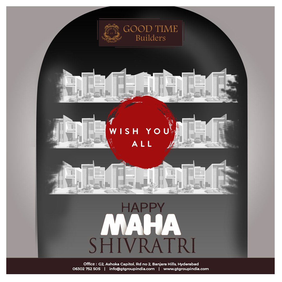 DevelopersGood's tweet photo. On This Auspicious Occasion of Mahashivratri, Many Greetings to You and Your Family by Good Time Builders.
#shivratri #mahashivratri #mahashivratri2020 #happyshivratri #happymahashivratri #waterfrontvillas #srivatsavam #GVRenclave #saisrinivasaenclave #RERAapproved #ghmcapproved https://t.co/MKkGC8W0bK