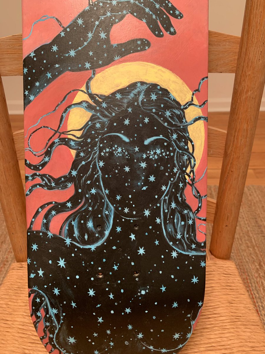 DPgosinski's tweet photo. ‘Deadass on God’ 2, acrylic on a used skate deck. For sale, dm for inquiries #painting #ArtistOnTwitter #artwork #illustration #skateboarding #nyc https://t.co/LJ4rC8Qa9q