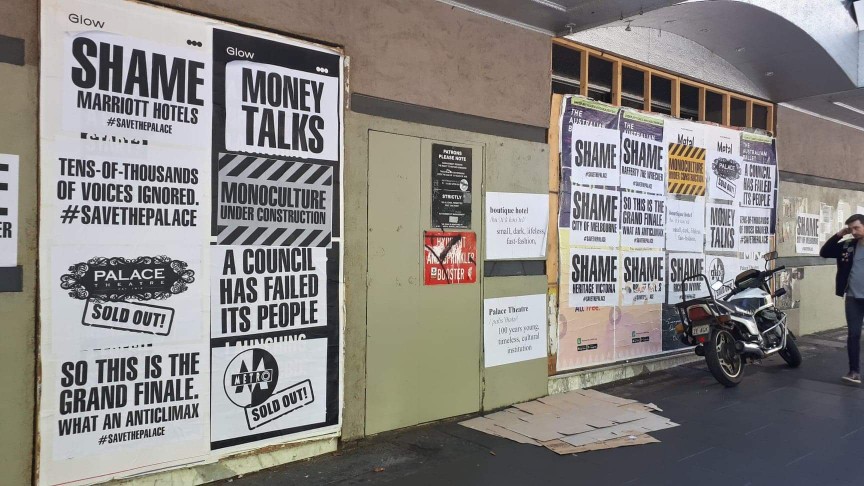 SavethePalace13's tweet photo. #palacetheatre #shame @rwynnemp @HeritageCnclVic @cityofmelbourne  #shamejinshan #shamemarriotthotels #soldout #monoculture https://t.co/nF3LJCqmox